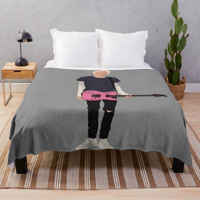 Kelly And Pink Guitar Throw Blanket Official Machine Gun Kelly Merch
