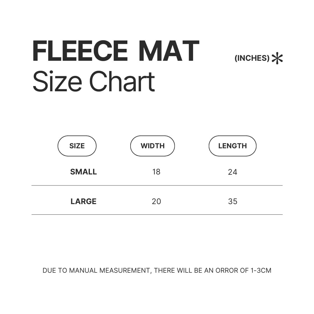 Fleece Mat Size Chart - Machine Gun Kelly Shop