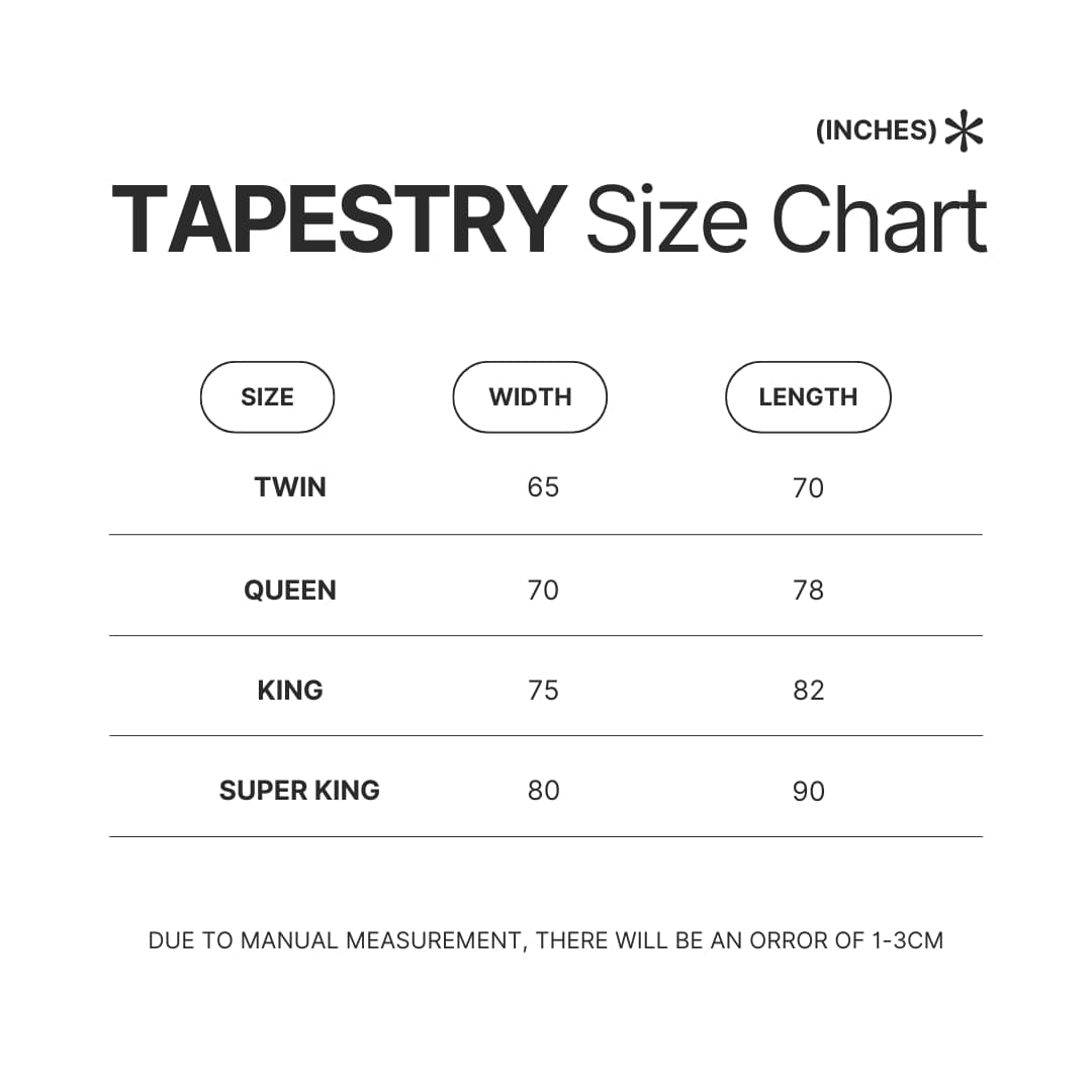 Tapestry Size Chart - Machine Gun Kelly Shop