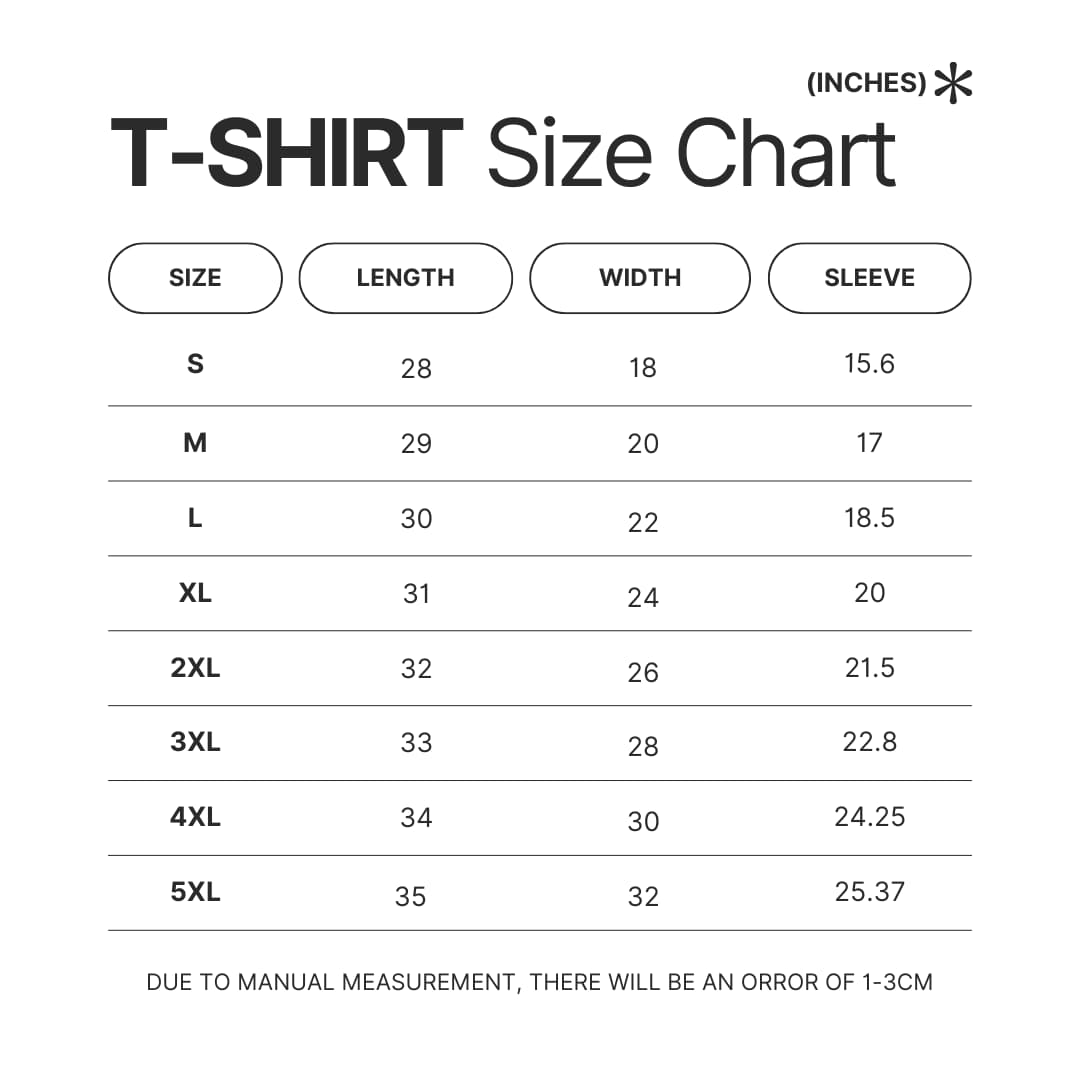 T shirt Size Chart - Machine Gun Kelly Shop