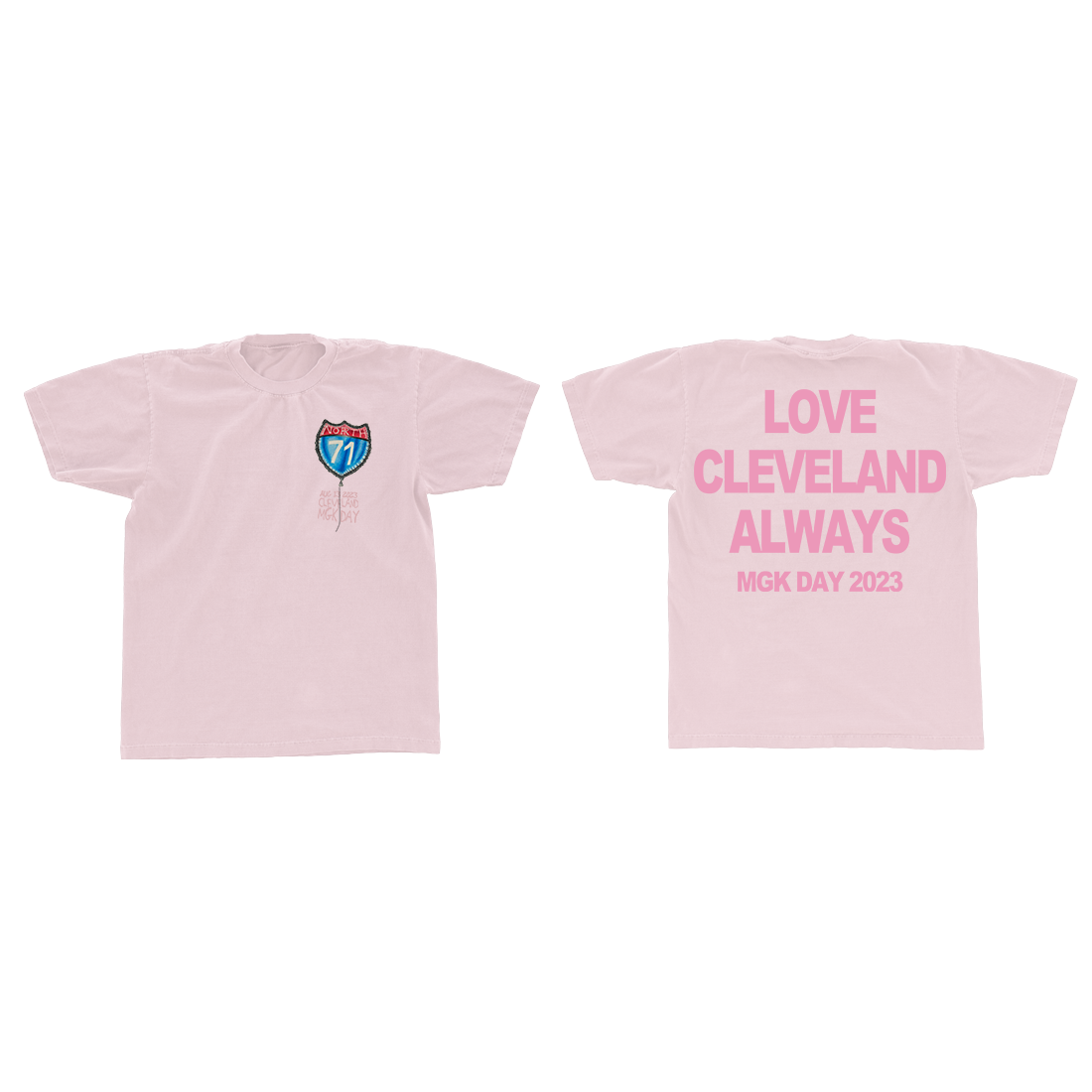 MGK DAY LOVE CLEVELAND ALWAYS TEE Side by Side